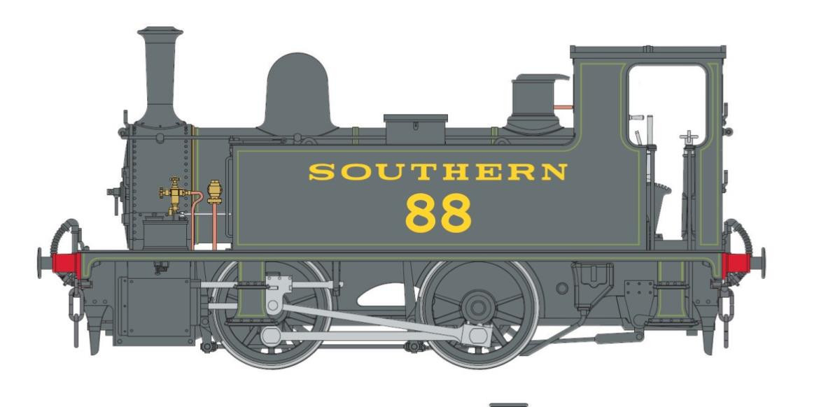 7S-018-003 B4 0-4-0T DOCK TANK 88 SOUTHERN BLACK (image for) 7S-018-003 B4 0-4-0T DOCK TANK 88 SOUTHERN BLACK