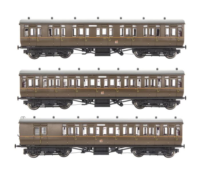 GM4310107 GWR Toplight Coach Set (3) GWR All Brown Pack A (image for) GM4310107 GWR Toplight Coach Set (3) GWR All Brown Pack A
