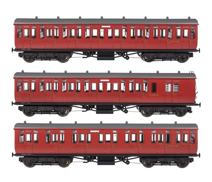 GM4310109 GWR Toplight Coach Set (3) BR(WR) Maroon Pack A (image for) GM4310109 GWR Toplight Coach Set (3) BR(WR) Maroon Pack A