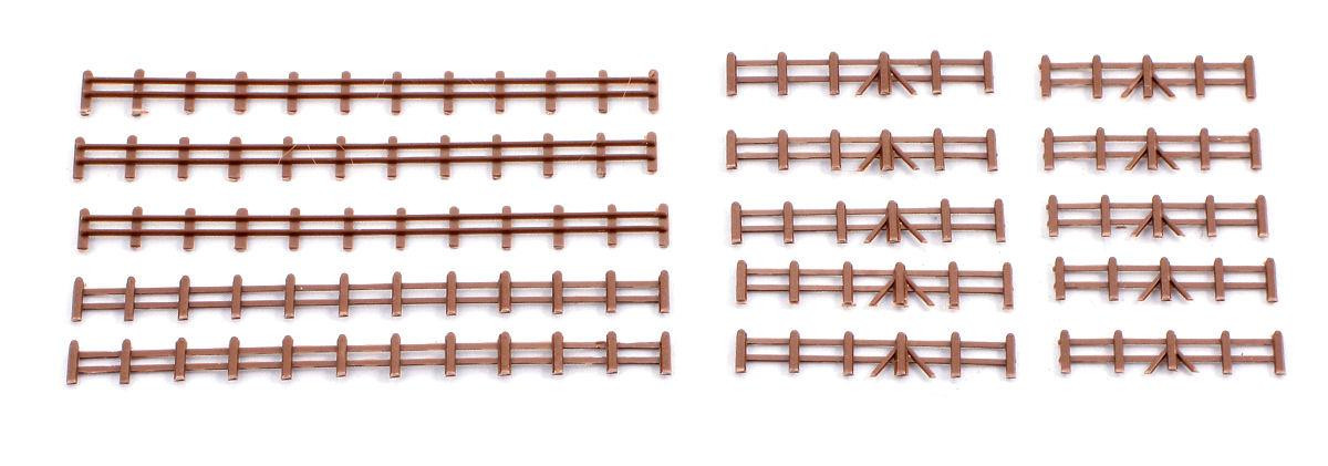 GMKD13B BROWN FARM RAIL FENCING 86MM X5 LENGTHS (image for) GMKD13B BROWN FARM RAIL FENCING 86MM X5 LENGTHS