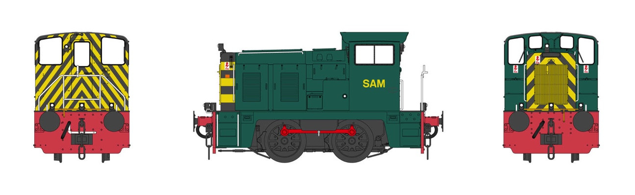 2850 Class 02 0-4-0DH ex-D2868 'SAM' Green Weathered (image for) 2850 Class 02 0-4-0DH ex-D2868 'SAM' Green Weathered