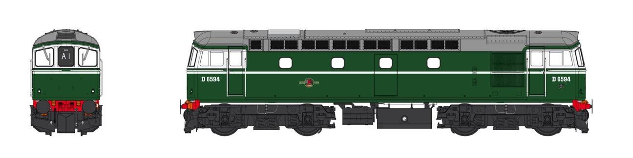 3379 CLASS 33/2 D6594 BR GREEN WEATHERED (image for) 3379 CLASS 33/2 D6594 BR GREEN WEATHERED