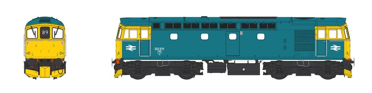 3386 CLASS 33 211 BR BLUE FADED/WEATHERED (image for) 3386 CLASS 33 211 BR BLUE FADED/WEATHERED