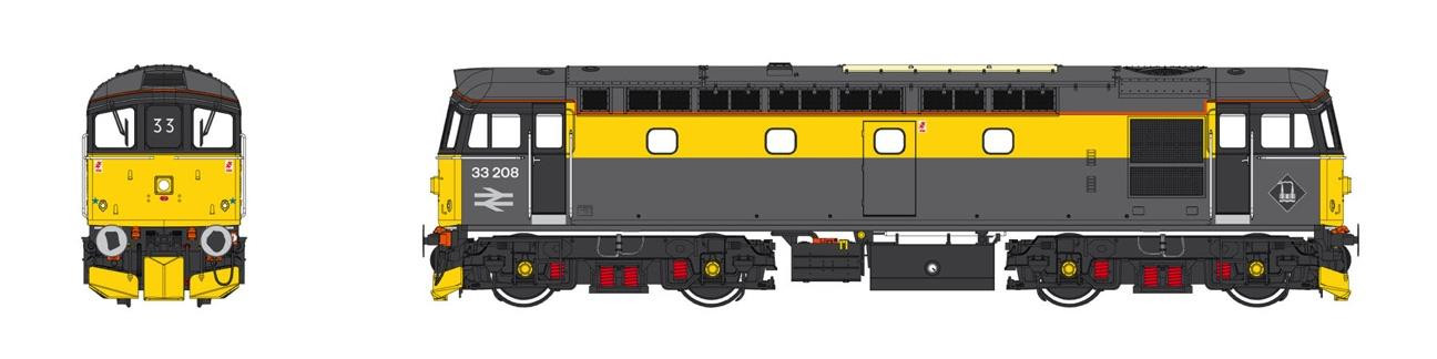 3388 CLASS 33 208 BR RAILTOUR GREY/YELLOW (image for) 3388 CLASS 33 208 BR RAILTOUR GREY/YELLOW