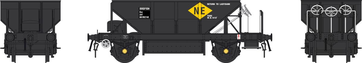 4382 DOGFISH HOPPER BR BLACK DB992748 NE MARKINGS (image for) 4382 DOGFISH HOPPER BR BLACK DB992748 NE MARKINGS