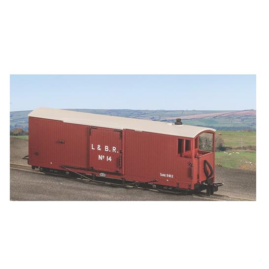 GR-240BO Peco L&B 8 Ton Bogie Goods Brake Van number 14 L&B Red (image for) GR-240BO Peco L&B 8 Ton Bogie Goods Brake Van number 14 L&B Red