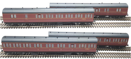 LHT-624 BR ex GWR 4 coach suburban set Maroon livery (image for) LHT-624 BR ex GWR 4 coach suburban set Maroon livery