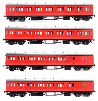 LHT-623 BR ex GWR 4 coach suburban set Crimson livery (image for) LHT-623 BR ex GWR 4 coach suburban set Crimson livery