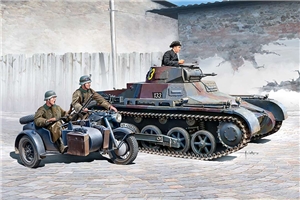 PKAY13556 German Army Panzer I Ausf B Light Tank & Motorcycle (image for) PKAY13556 German Army Panzer I Ausf B Light Tank & Motorcycle