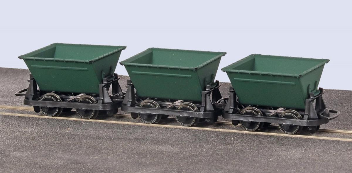 GR-333 Hudson Rugga V-Skips Wagon Set (3) Green (image for) GR-333 Hudson Rugga V-Skips Wagon Set (3) Green