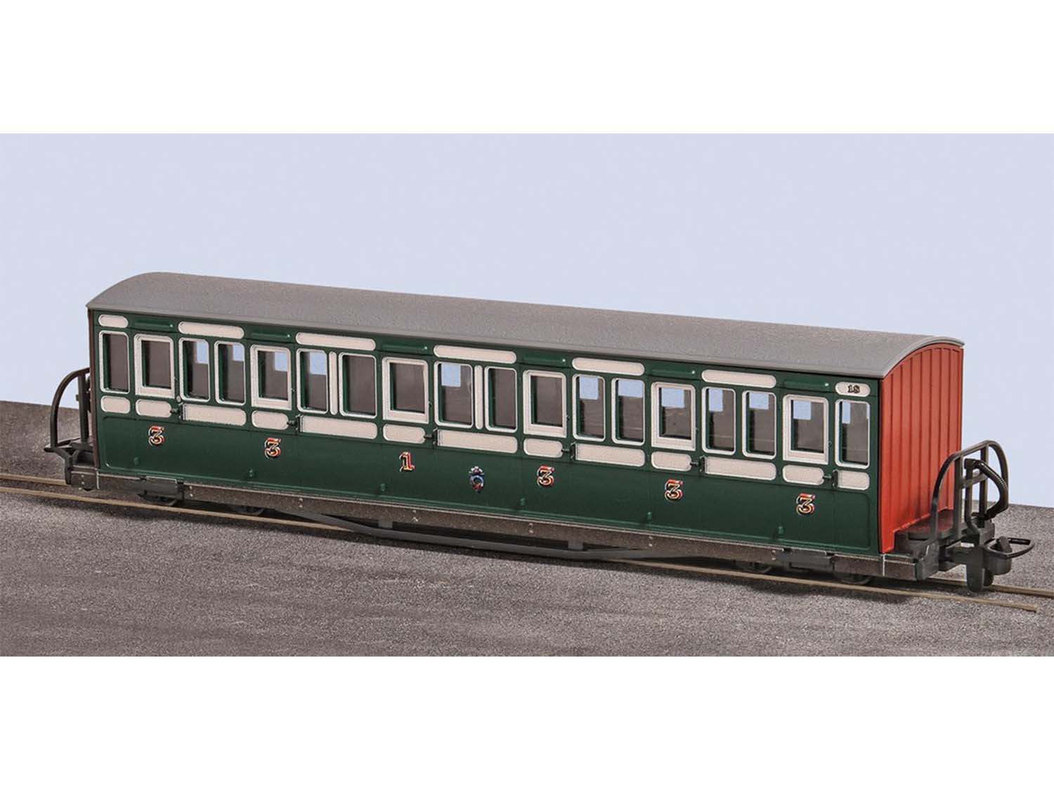GR-601B BOWSIDER SHORT COACH FFESTINIOG RAILWAY EARLY GREEN 18 (image for) GR-601B BOWSIDER SHORT COACH FFESTINIOG RAILWAY EARLY GREEN 18