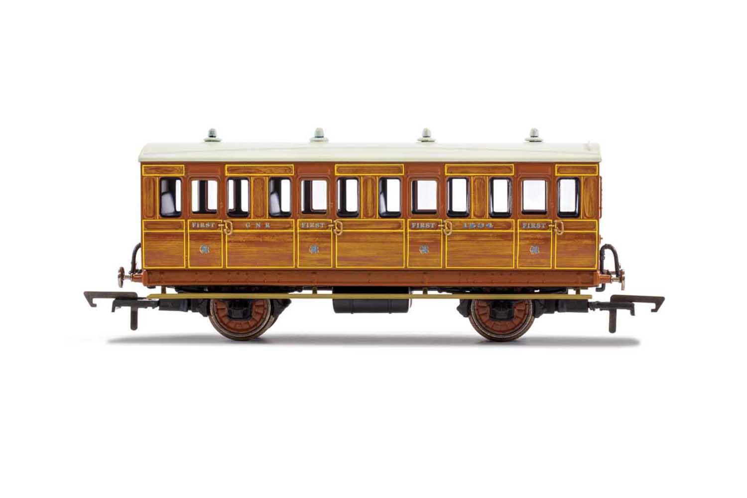 R40103 GNR, 4 Wheel Coach, 1st Class, Fitted Lights (image for) R40103 GNR, 4 Wheel Coach, 1st Class, Fitted Lights