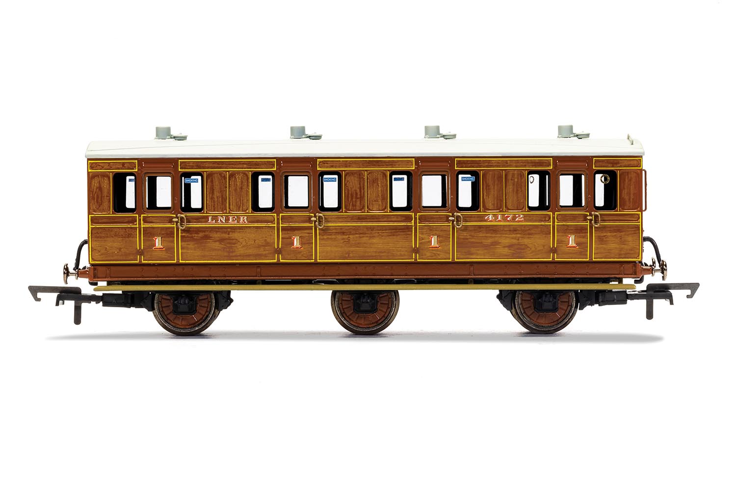 R40127 LNER 1st class 6 wheel coach WITH LIGHTS (image for) R40127 LNER 1st class 6 wheel coach WITH LIGHTS