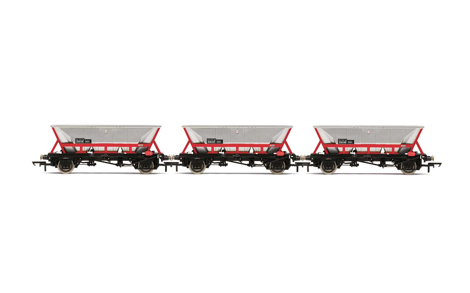 R60063 HAA Hopper Wagons, Three Pack, BR Railfreight (image for) R60063 HAA Hopper Wagons, Three Pack, BR Railfreight