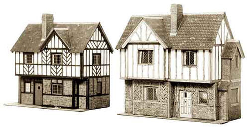 B28 TWO ELIZABETHAN COTTAGES CARD KIT (image for) B28 TWO ELIZABETHAN COTTAGES CARD KIT