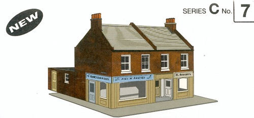 C7 RED BRICK TERRACE CORNER SHOPS CARD KIT (image for) C7 RED BRICK TERRACE CORNER SHOPS CARD KIT