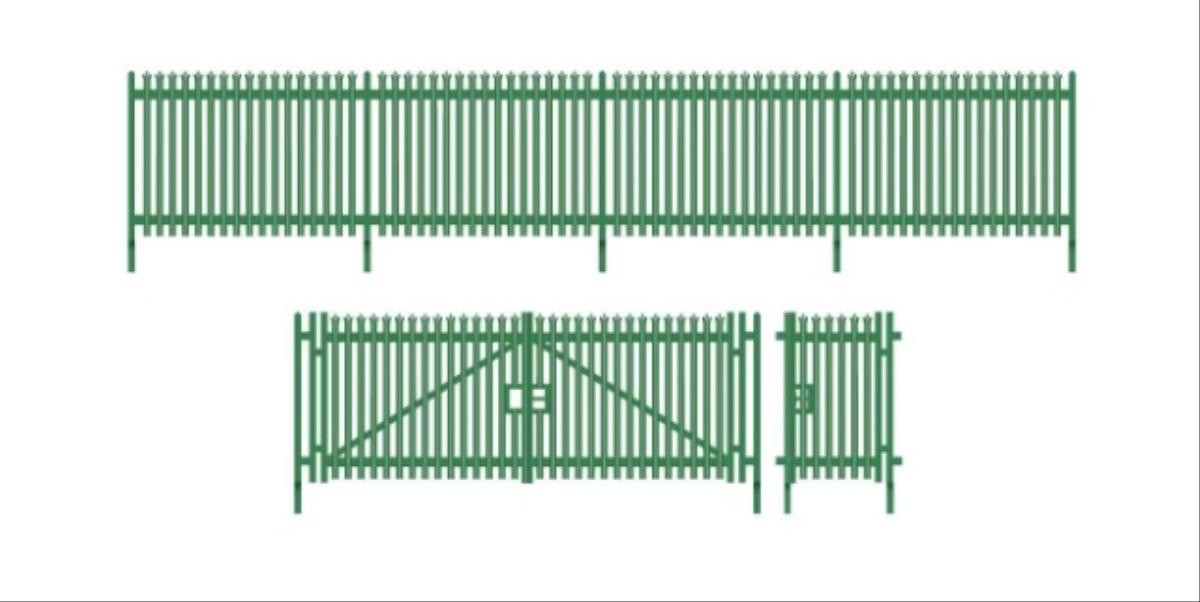 SSM 316 MODERN PALISADE FENCING & GATES KIT (image for) SSM 316 MODERN PALISADE FENCING & GATES KIT